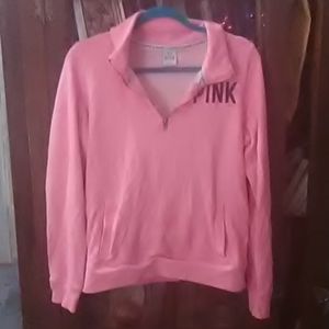 Victoria Secret pink semi zip up sweatshirt